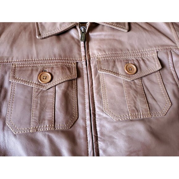 ROCHAS Paris Brown Leather Bomber Jacket - XL - Picture 5 of 10